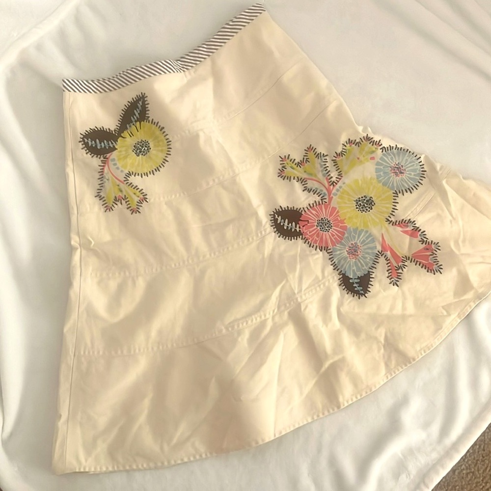 BCBG MaxAzria Floral Beaded Skirt